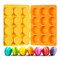 2 Pcs Oreo Chocolate Cookie Silicone Molds, 12-Cavity Round Silicone Mold, Baking Mold for Oreo, Chocolate, Cookie, Candy, Mini Cake, Jelly (Orange + Yellow)